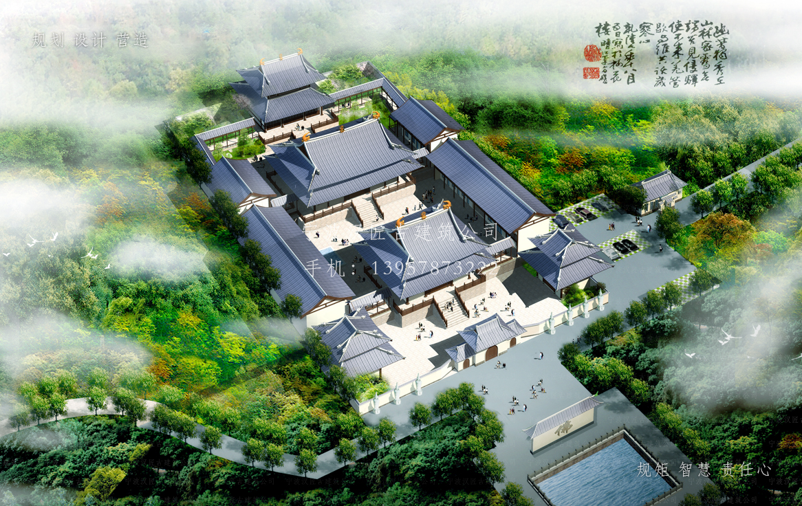 安吉依云寺建筑规划设计图